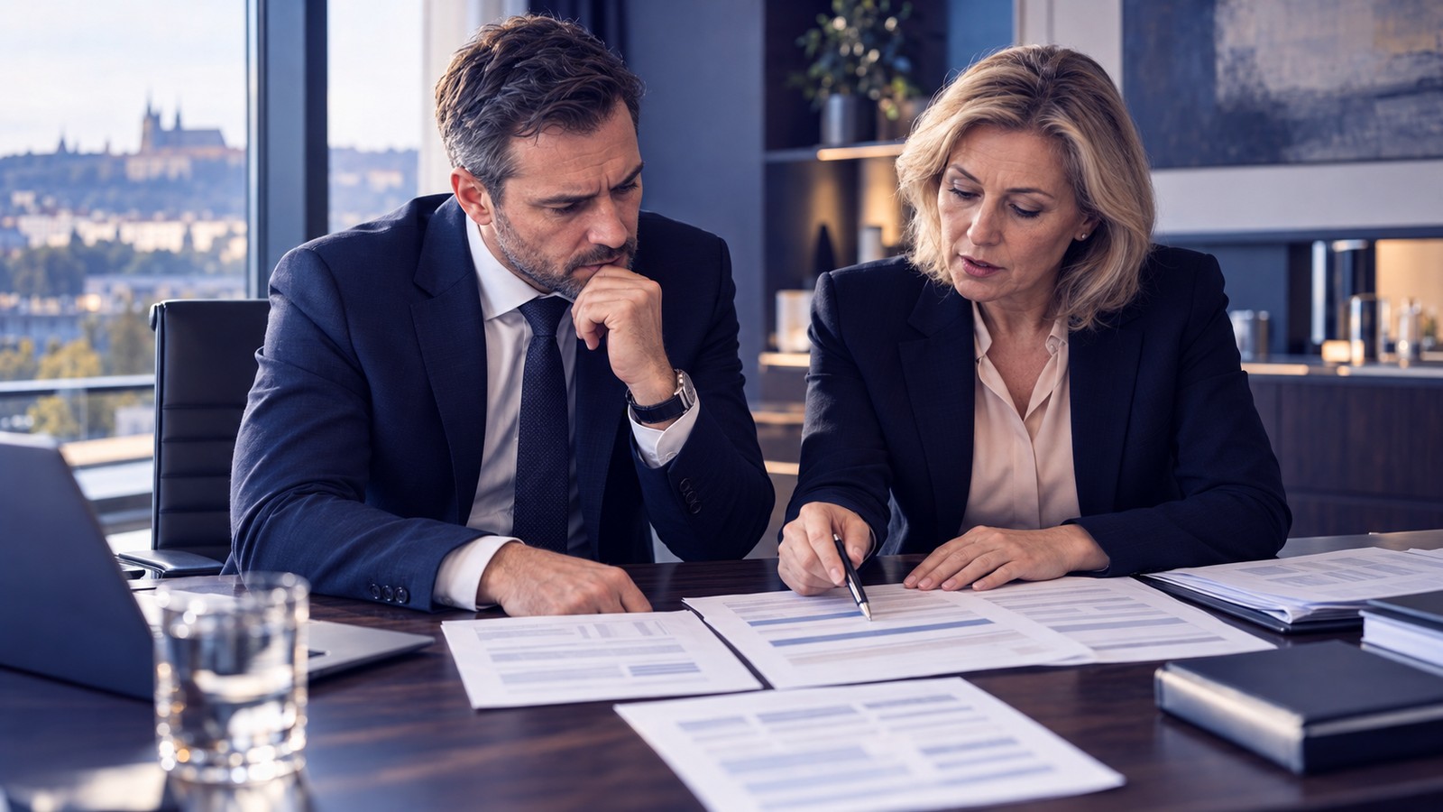 A managing director and a lawyer review a tax assessment and the risk of criminal prosecution over unpaid VAT