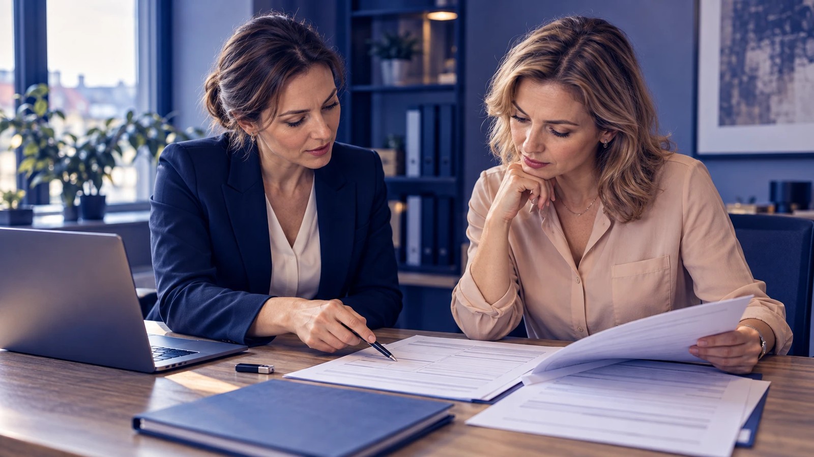 An attorney and a financial-institution representative complete the NBS notification form under MiCA
